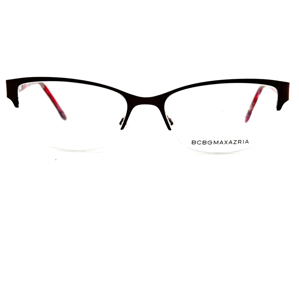 BCBG Maxazria Cat Eye Half Rim Frame Eyeglasses‎ Kana Wine 53 17 135 H13415